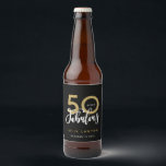 50 and fabulous stylish party beer bottle label<br><div class="desc">Celebrate your special birthday in style with this white and gold effect 50 and fabulous birthday design.</div>