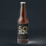 50 and fabulous stylish party beer bottle label<br><div class="desc">Celebrate your special birthday in style with this white and gold effect 50 and fabulous birthday design.</div>