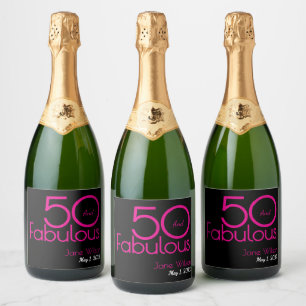 50 and Fabulous Wine Bottle labels