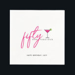 50 and Fabulous Women's 50th Birthday Party Napkin<br><div class="desc">Celebrate the 50th birthday for a fabulous woman with these fun hot pink cocktail design fifty and fabulous napkins.  Personalize with your message at the bottom.</div>