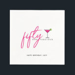 50 and Fabulous Women's 50th Birthday Party Napkin<br><div class="desc">Celebrate the 50th birthday for a fabulous woman with these fun hot pink cocktail design fifty and fabulous napkins.  Personalize with your message at the bottom.</div>