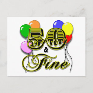 50 and Fine Birthday Gifts and Apparel Postcard