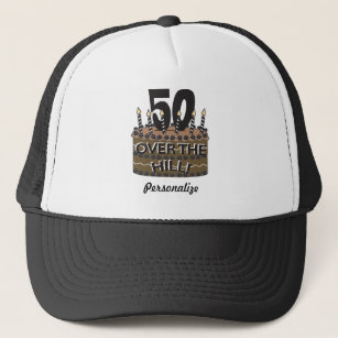 50 and Over the Hill   50th Birthday   DIY Name Trucker Hat