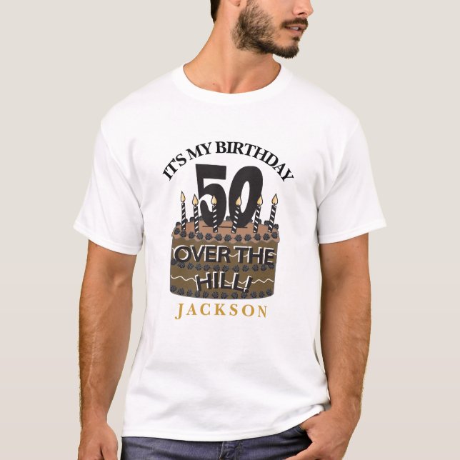 50 and Over The Hill Party  - 50th Birthday T-Shirt (Front)