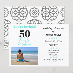 50 and Simply Fabulous Birthday Invitation