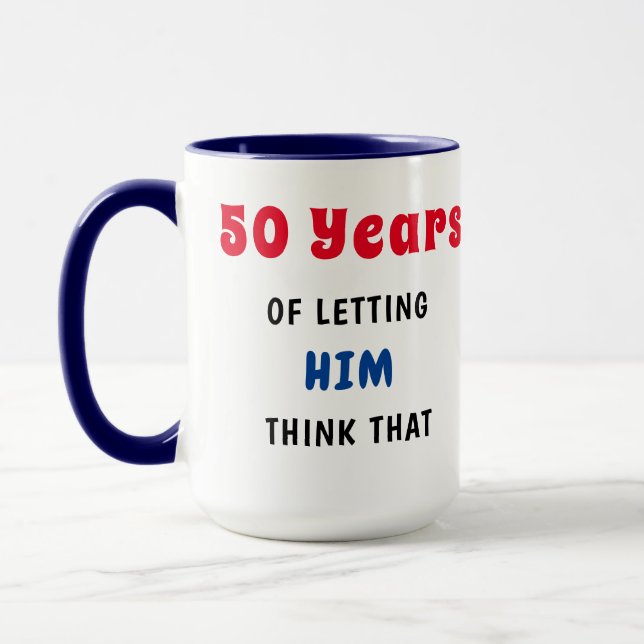 50 Anniversaire Mug - Hers - Customisez! (Gauche)