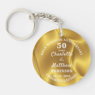 50 Anniversary Gold Wedding Personalized keychain
