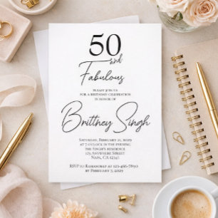 50 ans et Fabuleux Invitation à une fête d'anniv
