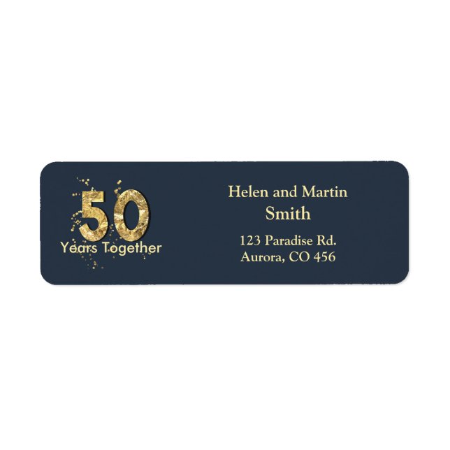 50 ans Mariage Anniversaire Partie Adresse de reto (Devant)