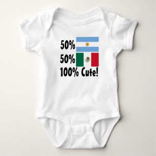 50% Argentina 50% Mexican 100% Cute Baby Bodysuit