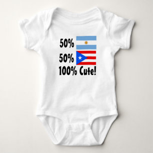 50% Argentinian 50% Puerto Rican 100% Cute Baby Bodysuit