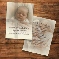 50 Baby Funeral Memorial Photo Prayer Cards