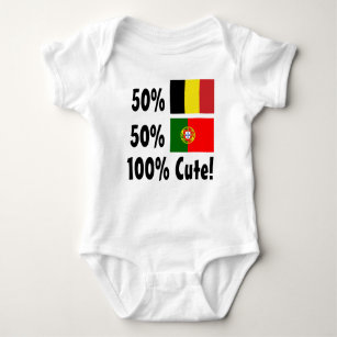 50% Belgian 50% Portuguese 100% Cute Baby Bodysuit