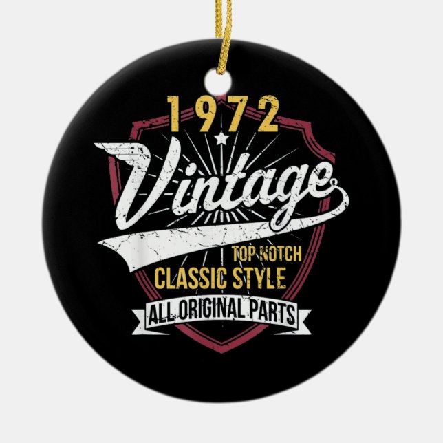 50 Birthday 1972 Limited Edition Ceramic Ornament (Front)