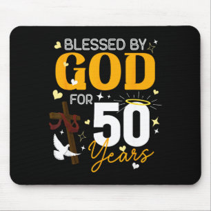 50 Birthday Blessed By God For 50 Years Old 50th B Mouse Pad