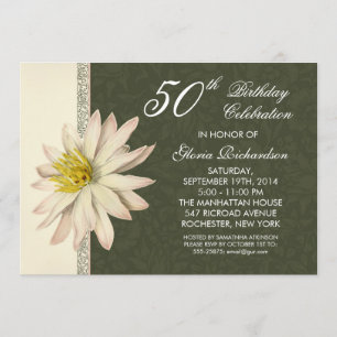 50 birthday party celebration elegant invitations