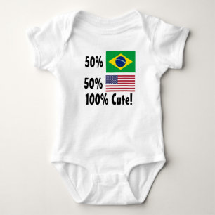 50% Brazilian 50% American 100% Cute Baby Bodysuit