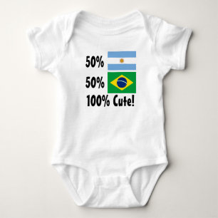 50% Brazilian 50% Argentinian 100% Cute Baby Bodysuit