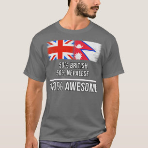 50 British 50 Nepalese 100 Awesome Gift for Nepale T-Shirt