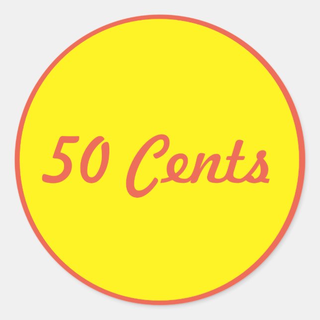 50 Cent Vending Machine Label Sticker (Front)