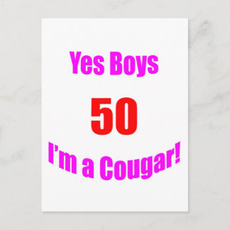 50 Cougar Birthday Postcard