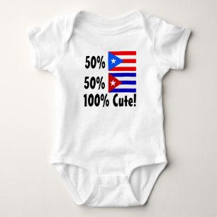 50% Cuban 50% Puerto Rican 100% Cute Baby Bodysuit