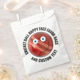 50 Custom Cricket Theme Party BLUE EYES Happy Face Favour Bag
