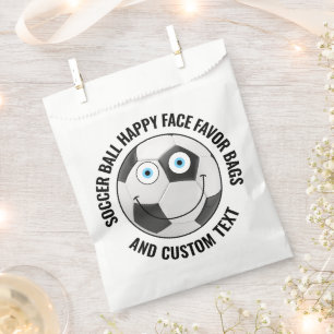 50 Custom Soccer Theme Party BLUE EYES Happy Face Favour Bag