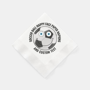 50 Custom Soccer Theme Party BLUE EYES Happy Face Napkin