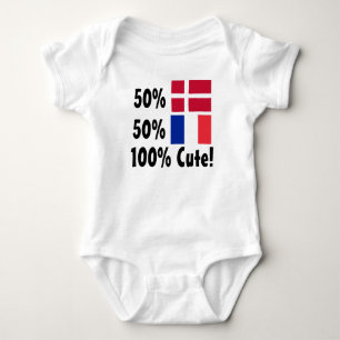 50% Danish 50% French 100% Cute Baby Bodysuit