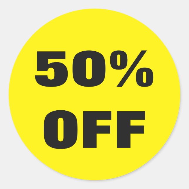 50 % de rabais autocollants pour les promotions de (Devant)