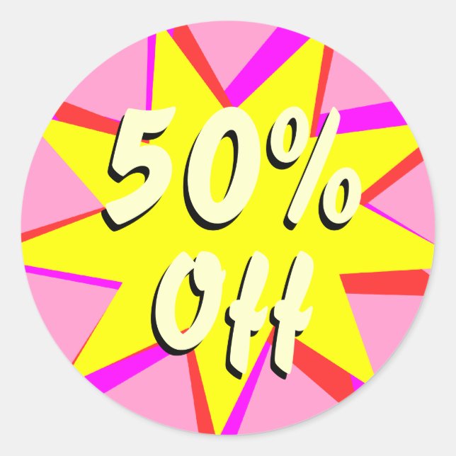 50 % De Réduction Sur Les Stickers De Vente Au Dét (Devant)