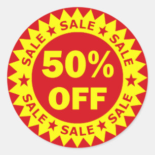 50 % De Réduction Sur Les Stickers De Vente Au Dét