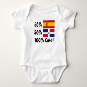 50% Dominican 50% Spanish 100% Cute Baby Bodysuit
