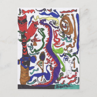 50 dragons postcard