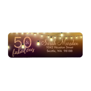 50 et anniversaire de lumières de noir fabuleux