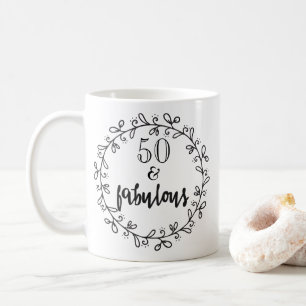 50 et cinquantième tasse fabuleuse d'anniversaire