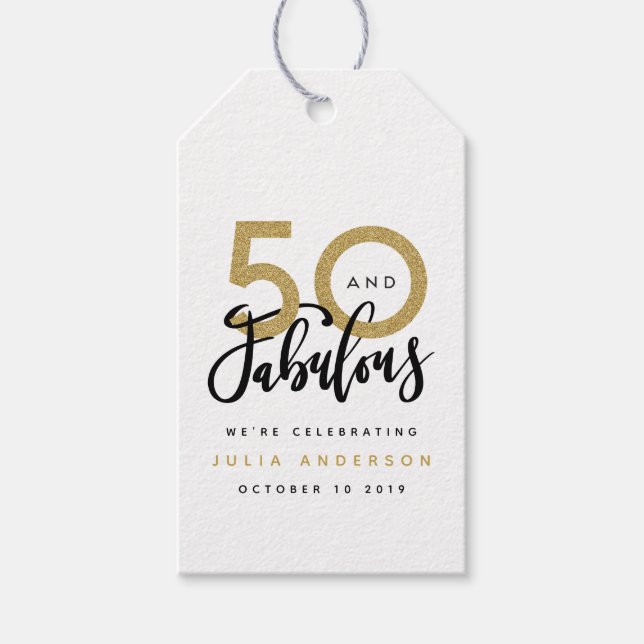 50 et étiquette cadeau fabuleuse (Devant)