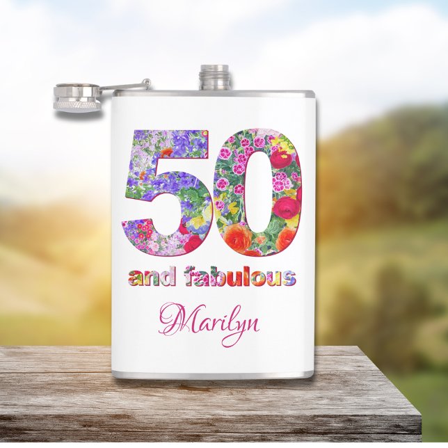 50 et fabuleuse fête d'anniversaire flacon moderne (Créateur téléchargé)