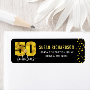 50 et fabuleuse feuille d'or noir points adresse