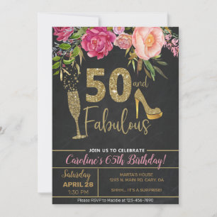 50 et fabuleuse invitation d'anniversaire femme ad