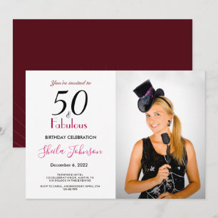 50 et fabuleuse invitation de fête d'anniversaire