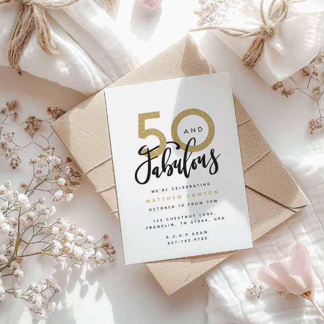 50 et fabuleuse invitation de fête d'anniversaire (Créateur téléchargé)