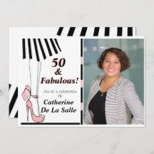 50 et fabuleuse invitation photo en noir rose