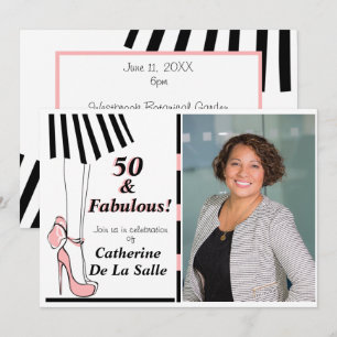 50 et fabuleuse invitation photo en noir rose