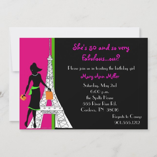 50 et fabuleuses invitations d'anniversaire (Devant)