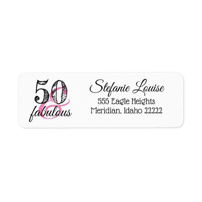50 et fabuleux 50e Adresse de retour Label (Devant)