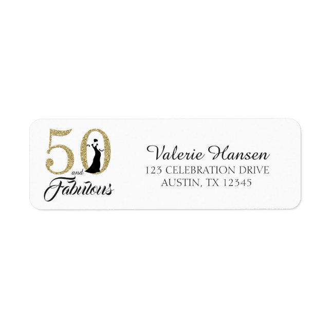 50 et fabuleux 50e Anniversaire Adresse de retour (Devant)