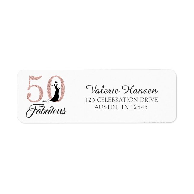 50 et fabuleux 50e Anniversaire Adresse de retour (Devant)