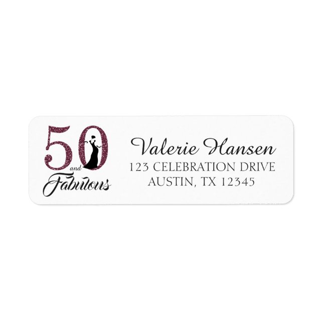 50 et fabuleux 50e Anniversaire Adresse de retour (Devant)